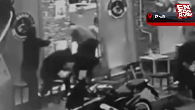 İzmir'de kahvehane baskının görüntüleri