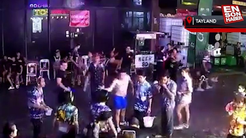 Tayland'da festivalde su atan kişiye kafa atan Türk gözaltına alındı