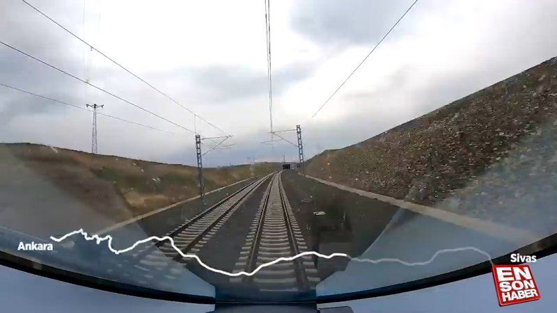 Ankara-Sivas Hızlı Tren Hattı'nda 2 saatlik seyahatten kareler