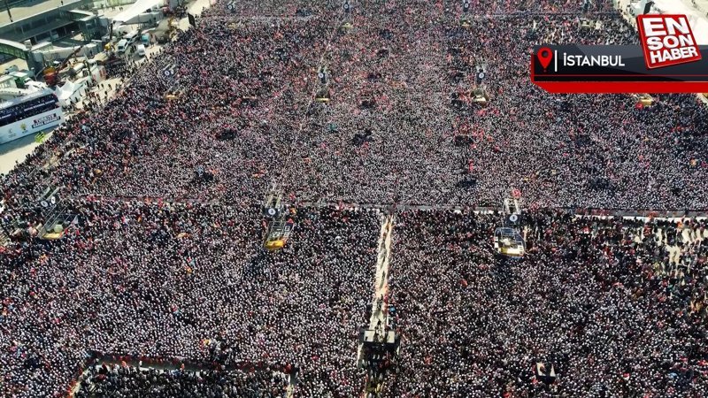 Büyük İstanbul Mitingi'nin drone görüntüsü