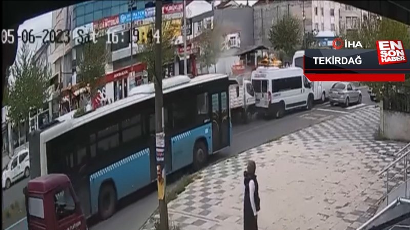 Tekirdağ'da zincirleme kaza kamerada