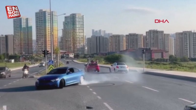 Avcılar'da sünnet konvoyunda drift kamerada