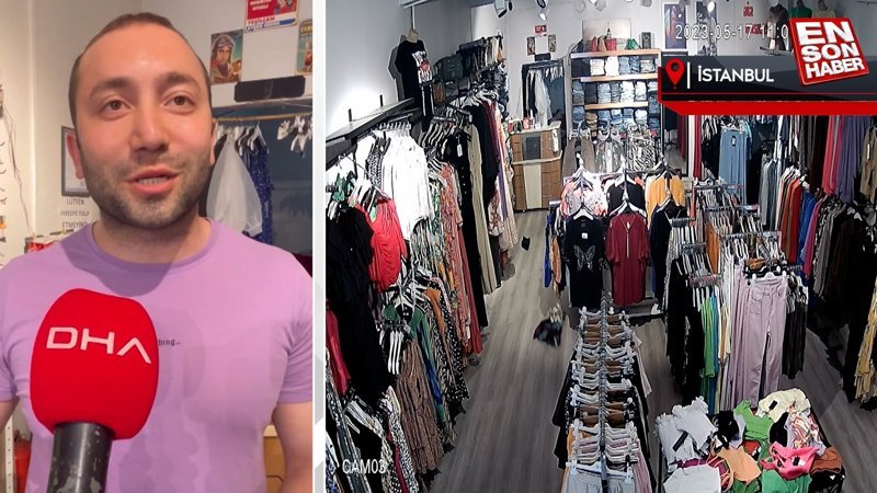 Sultangazi'de mağazadan tayt çalan kedi kamerada