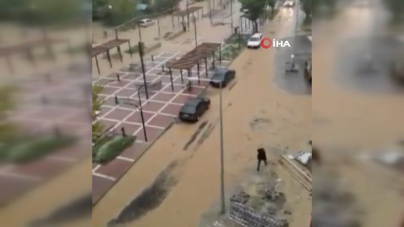 Elmadağ'da sağanak yağış sele neden oldu