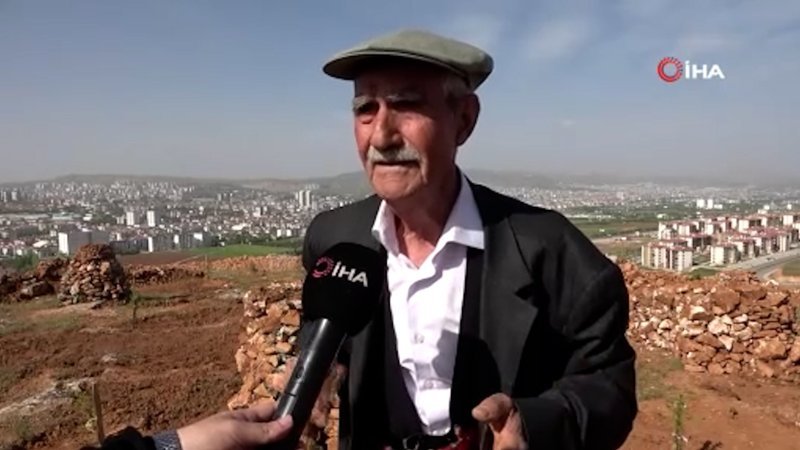 77'lik İsmail dede, 300 ton taş topladığı dağlık araziyi ağaçlarla kapladı