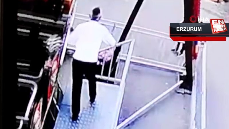 Erzurum'da gondol kazasında canını zor kurtardı