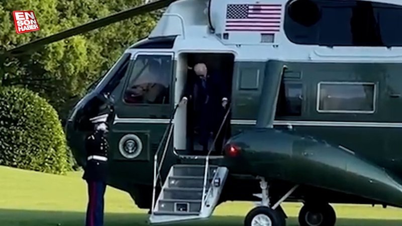 Joe Biden, kafasını helikoptere çarptı