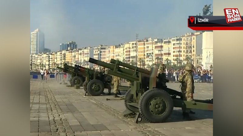 Cumhurbaşkanı Erdoğan için İzmir'de 101 pare top atışı