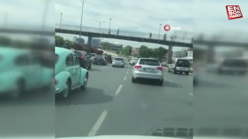 Bayrampaşa'da düğün konvoyu 4 şeritli yolu kapatıp, trafiği yavaşlattı