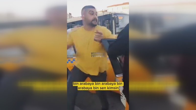 İstanbul'da yolcuyu almayan taksiciye sert tepki