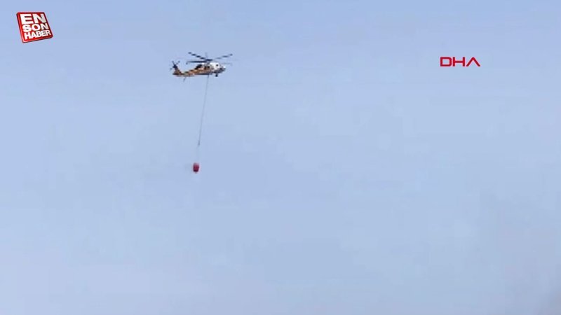Bodrum’daki yangına yerli ve milli helikopter ‘Nefes’ müdahale etti