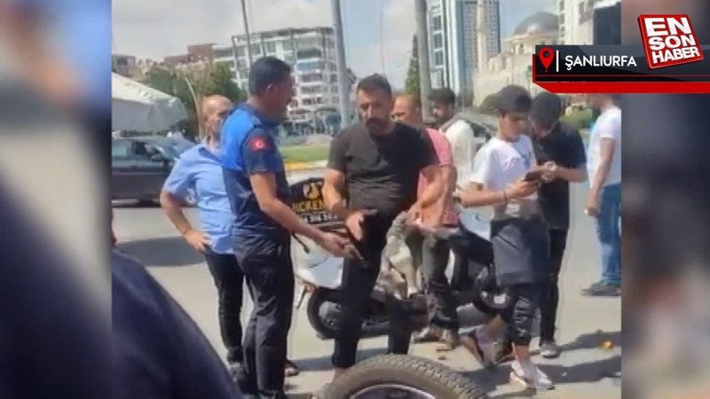 Şanlıurfa’da, zabıta ve seyyar satıcılar arasında arbede