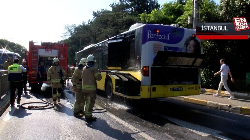 Sarıyer'de İETT otobüsünde yangın