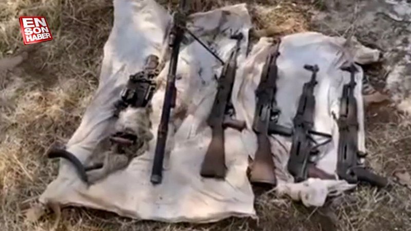 Irak'ın kuzeyinde teröristlere ait silah bulundu