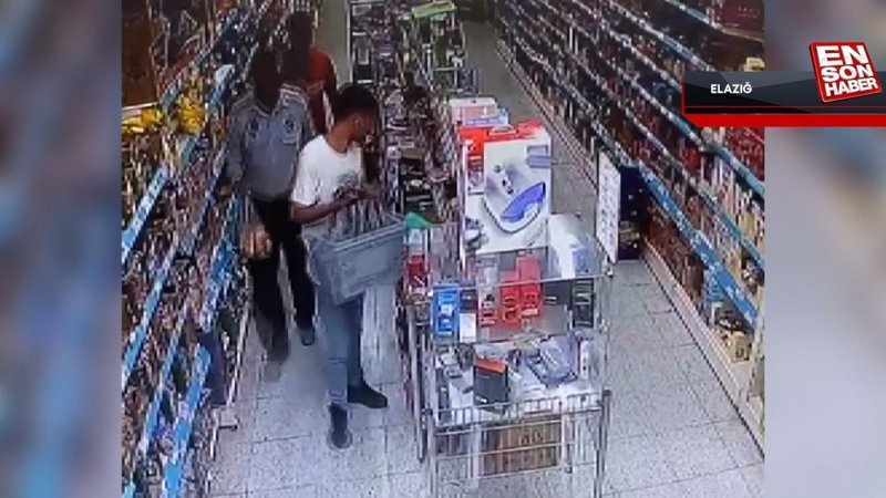 Elazığ'daki markette telefon hırsızlığı