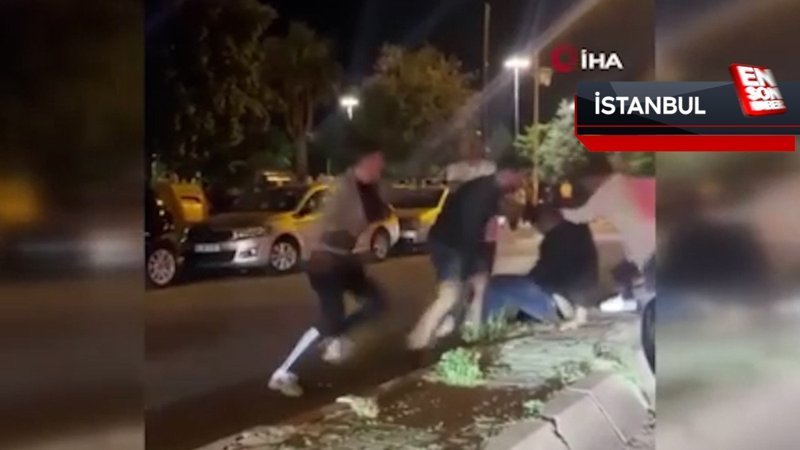 Tuzla'da tekme ve tokatların havada uçuştuğu kavga kamerada