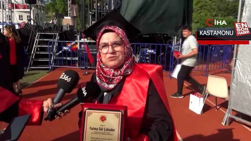 Kastamonu Üniversitesi'nin en yaşlı öğrencileri dereceyle mezun oldu