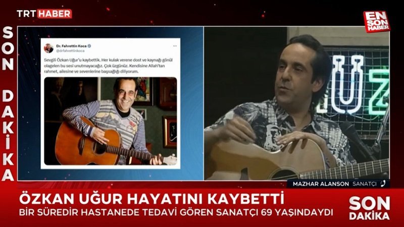 Özkan Uğur'un vefatı sonrası canlı yayına bağlanan Mazhar Alanson gözyaşlarını tutamadı
