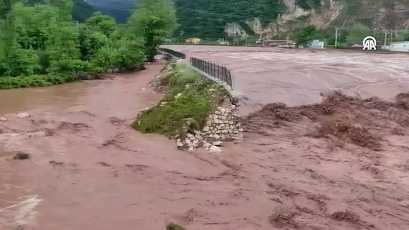 Kastamonu'nun Cide ilçesinde şiddetli yağış su baskınlarına neden oldu