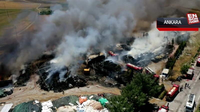 Ankara'da yatak fabrikasında yangın