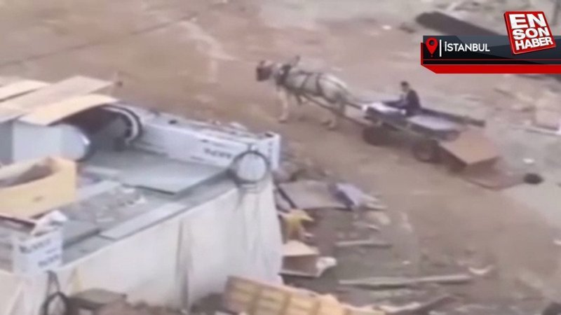 Başakşehir’de at arabası ile metro inşaatından hırsızlık