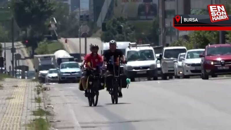 Belçika’dan Türkiye’deki baba ocağına bisikletle geldiler