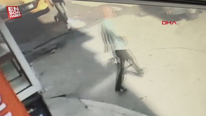 Samsun'da kamyonun çarptığı beton mantar, vatandaşın kafasına isabet etti