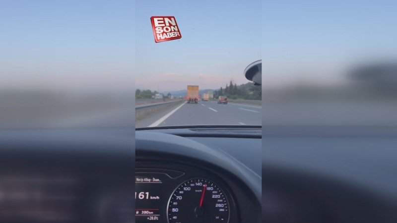 İstanbul'dan Ankara'ya giden kamyonun tehlikeli yolculuğu kamerada
