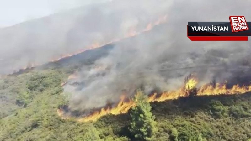 Rodos'ta orman yangınlarıyla mücadele kamerada