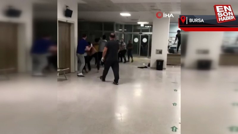 Bursa'daki hastanede yumruklar havada uçuştu