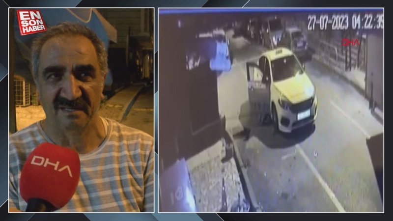 Kağıthane'de taksiyle hırsızlık kamerada