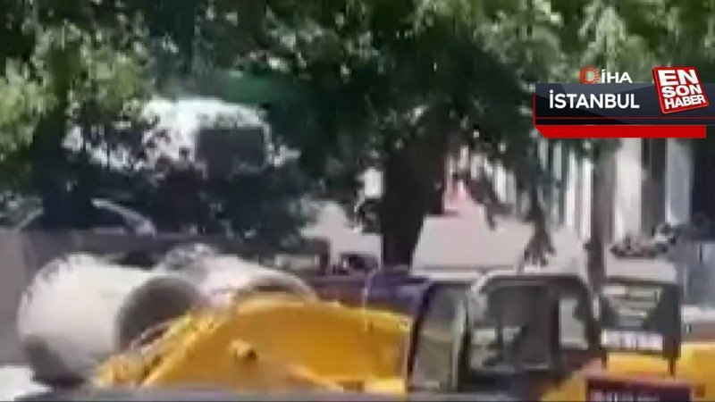 Şişli'de kavga sırasında yere düşerken silah ateşlendi