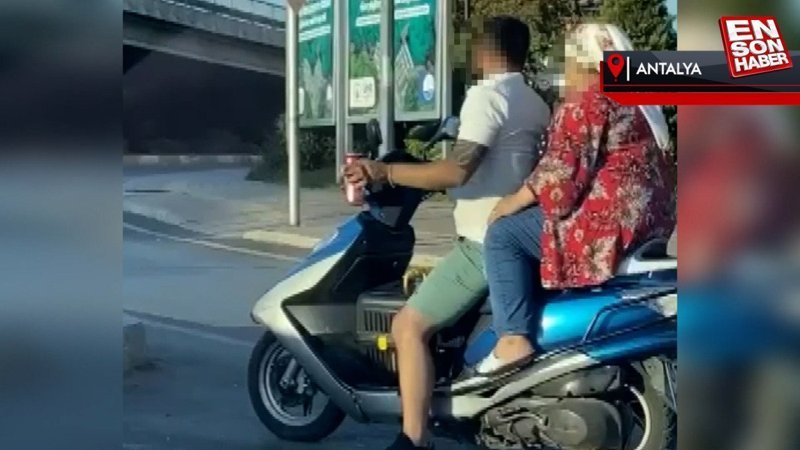 Antalya'da kasksız motosiklet sürücüsü kırmızı ışıkta alkol aldı
