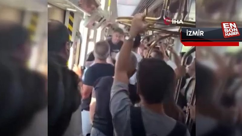 Grevin bitmesinin ardından İzmir metrosunda yumruk yumruğa kavga