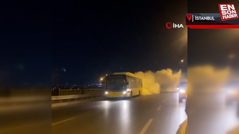 İETT otobüsünü gören hayrete düştü: Dumanlar eşliğinde yoluna devam etti