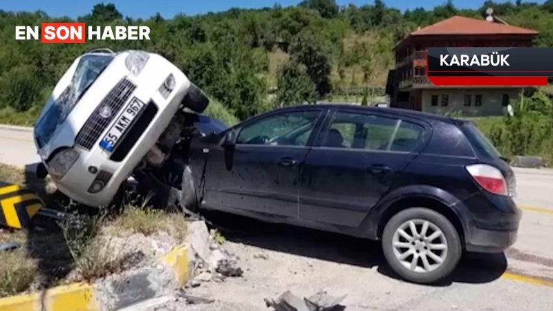 Karabük’te iki otomobil çarpıştı