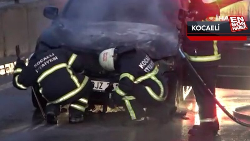 Kocaeli'de  kilometrelerce yol gidip aldığı araba, dönüş yolunda yandı