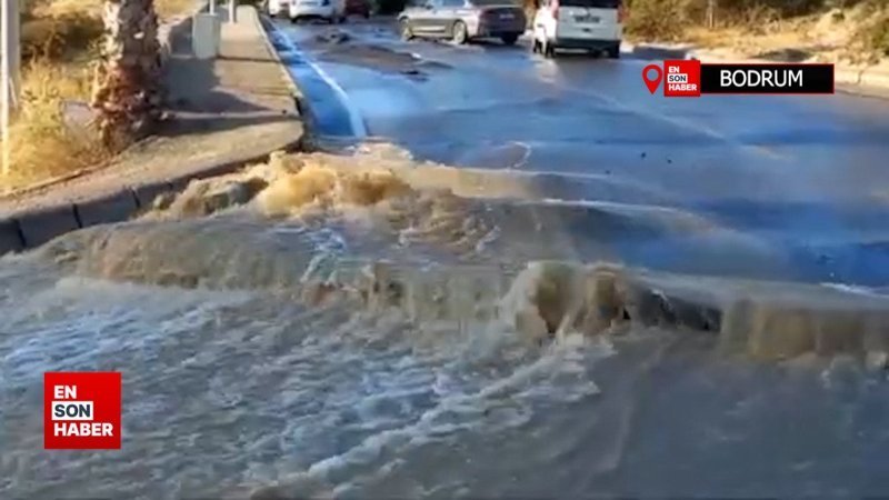 Bodrum'da isale hattı yine patladı