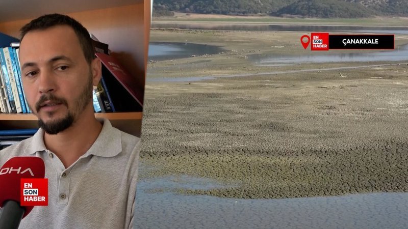 Çanakkale'de Uzunhızırlı Göleti kuraklıktan etkilendi