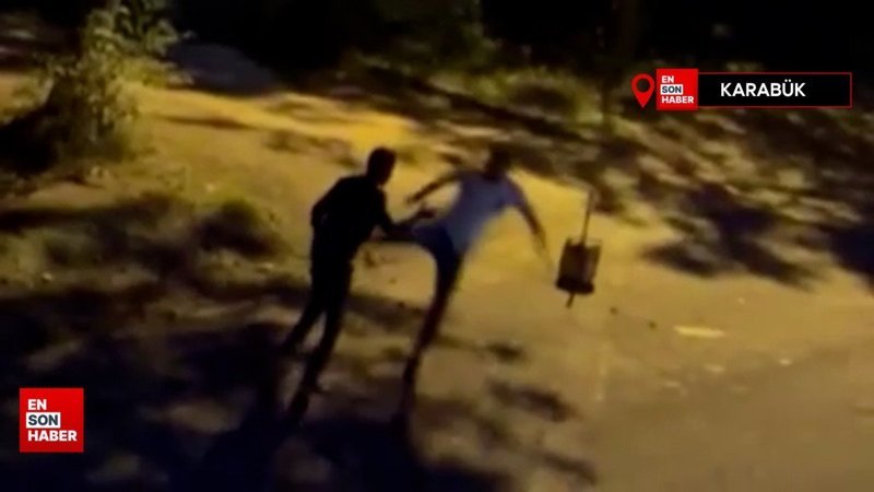 Karabükte Afrikalı genci dakikalarca tekme tokat dövdü