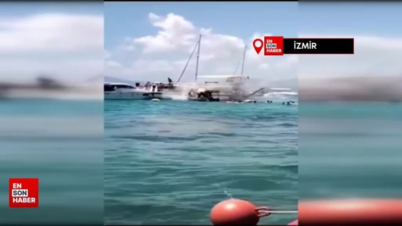 İzmir'de tur teknesinde yangın dehşeti