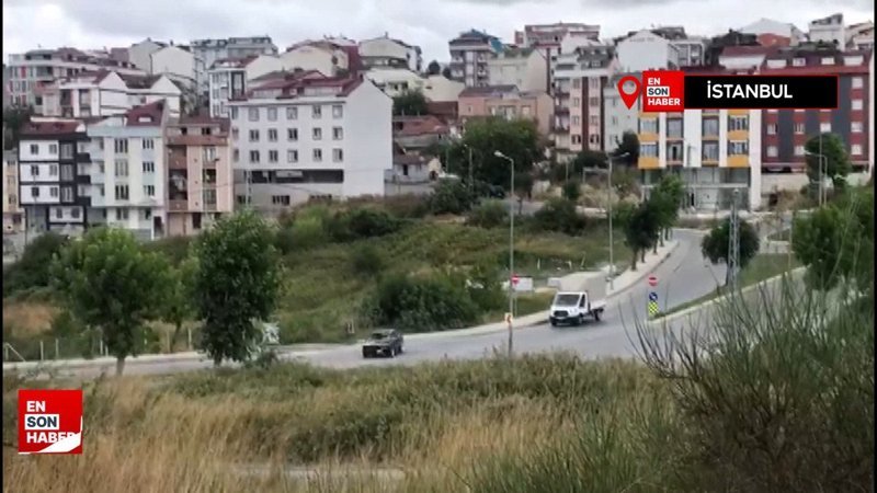 Arnavutköy'de yolu kapatıp drift attı