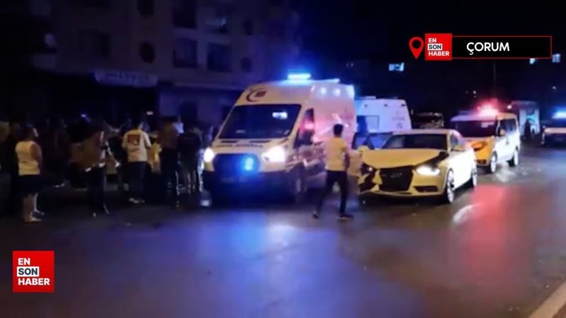 Çorum'da köpeğe çarpmamak için kaza yaptı: 5 yaralı