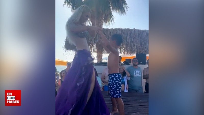 Küçük erkek çocuğunun dansözle görüntüleri tepki çekti