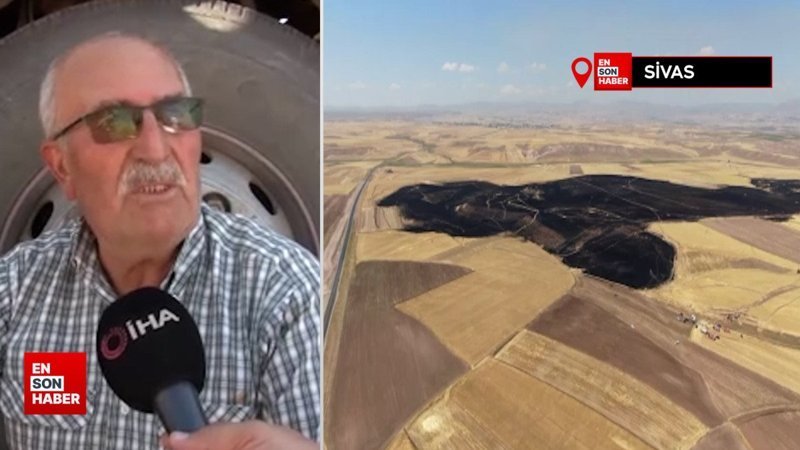 Sivas'ta 3 bin dönümlük buğday tarlası kül oldu