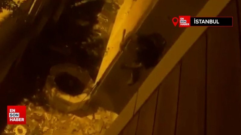 Avcılar'da duvara tırmanan hırsız internet kablolarını çalarken yakalandı