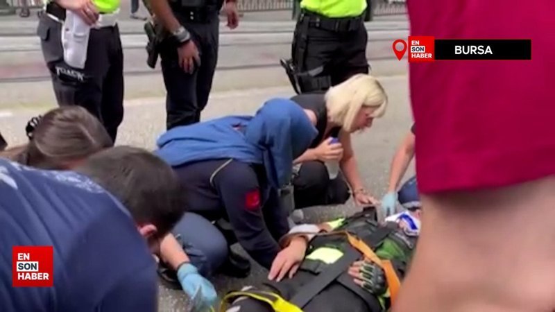 Bursa'da kadın sürücü trafik polisine böyle çarptı