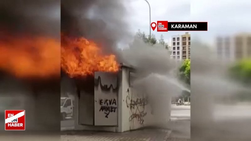 Karaman’da aşırı sıcak nedeniyle trafo yandı