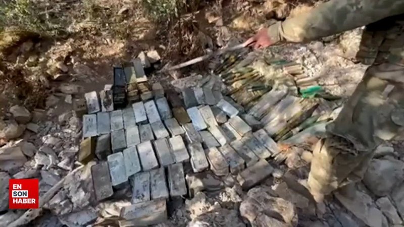 Türk askeri, Irak'ın kuzeyinde teröristlere ait mühimmatları ele geçirdi