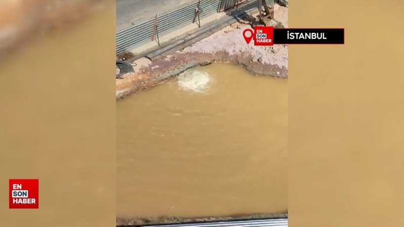 Ataşehir’de temel kazısında su borusu patladı